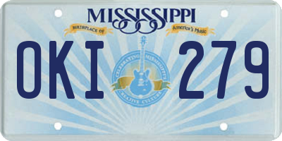 MS license plate OKI279