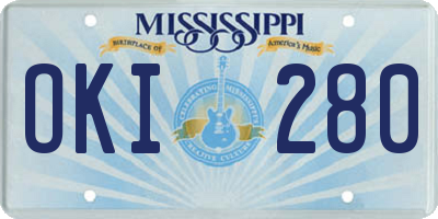 MS license plate OKI280