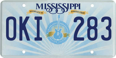 MS license plate OKI283