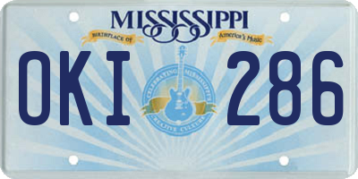 MS license plate OKI286