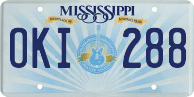 MS license plate OKI288