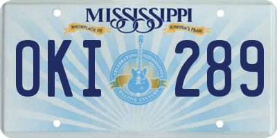 MS license plate OKI289