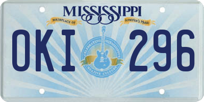 MS license plate OKI296