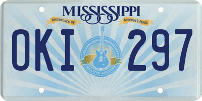 MS license plate OKI297