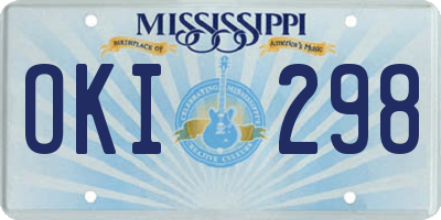 MS license plate OKI298
