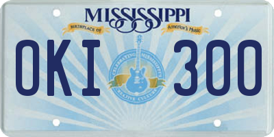 MS license plate OKI300