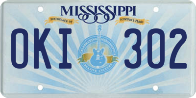 MS license plate OKI302
