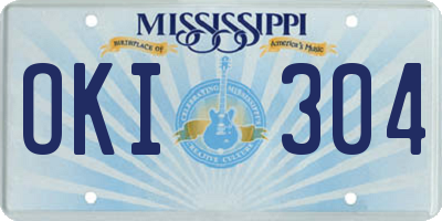 MS license plate OKI304
