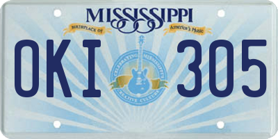 MS license plate OKI305