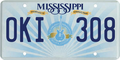MS license plate OKI308