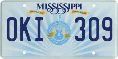 MS license plate OKI309