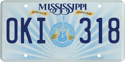 MS license plate OKI318