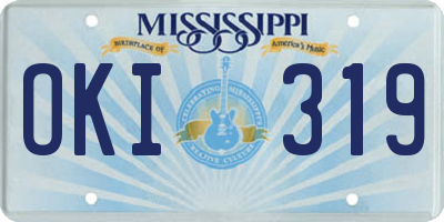 MS license plate OKI319