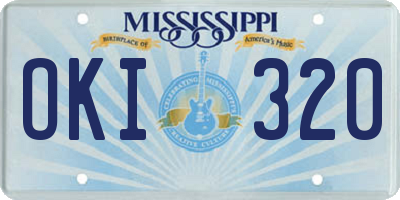 MS license plate OKI320