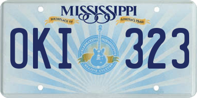 MS license plate OKI323