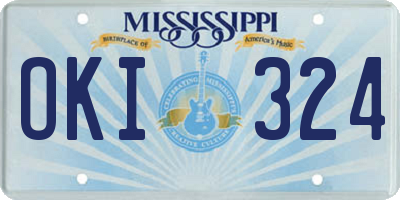 MS license plate OKI324
