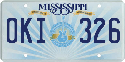 MS license plate OKI326