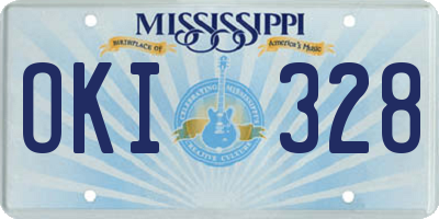 MS license plate OKI328