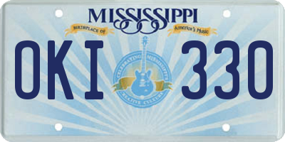 MS license plate OKI330