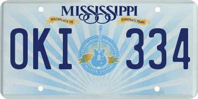MS license plate OKI334