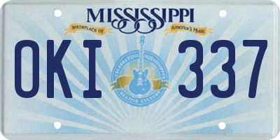 MS license plate OKI337