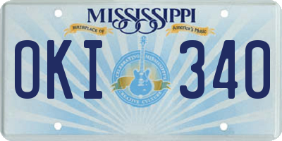 MS license plate OKI340