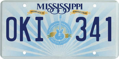MS license plate OKI341