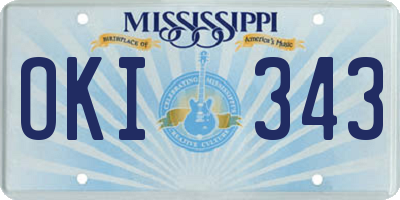 MS license plate OKI343