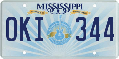 MS license plate OKI344