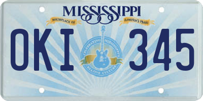 MS license plate OKI345