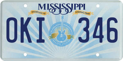 MS license plate OKI346