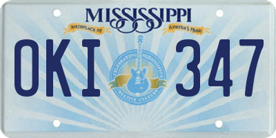 MS license plate OKI347