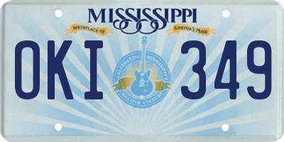 MS license plate OKI349