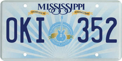 MS license plate OKI352