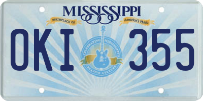 MS license plate OKI355