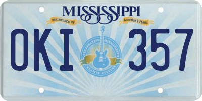 MS license plate OKI357