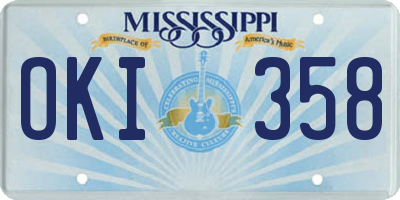 MS license plate OKI358