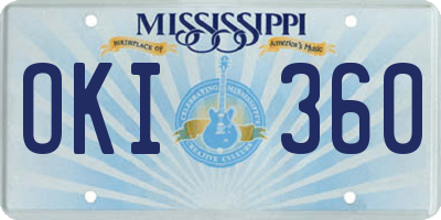 MS license plate OKI360