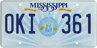 MS license plate OKI361