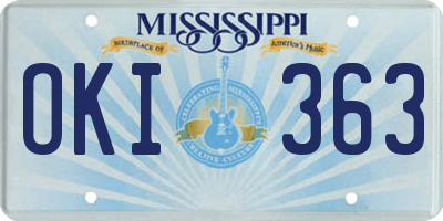 MS license plate OKI363
