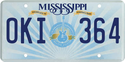 MS license plate OKI364