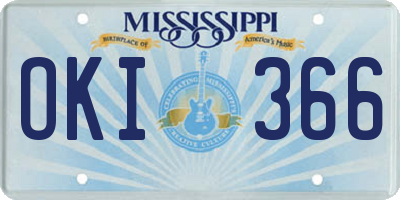 MS license plate OKI366