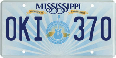 MS license plate OKI370