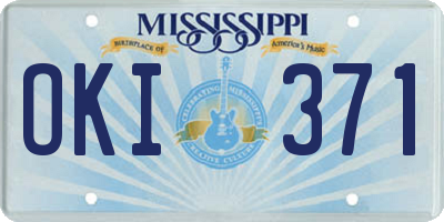 MS license plate OKI371