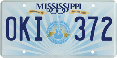 MS license plate OKI372