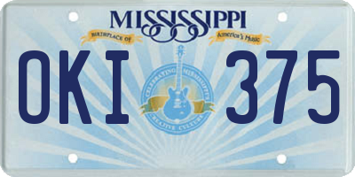 MS license plate OKI375