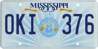 MS license plate OKI376