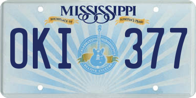 MS license plate OKI377