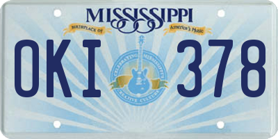 MS license plate OKI378