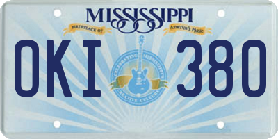 MS license plate OKI380